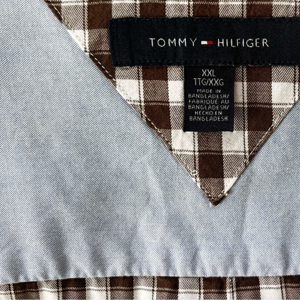 TOMMY HILFIGER Check Plaid Button Down Oxford Long Sleeve Gingham Print Shirt - Picture 8 of 12